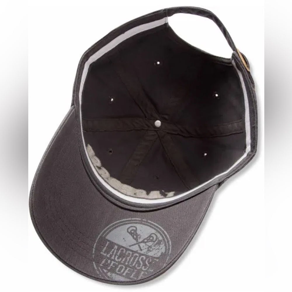 NWT Pavilion Gift Gray Lacrosse People Adjustable Strap Snap Back Baseball Hat - Picture 3 of 10